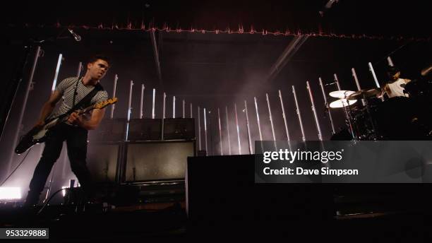 Mike Kerr and Ben Thatcher of Royal Blood perform at the Logan Campbell Centre on May 1, 2018 in Auckland, New Zealand.