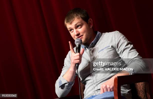 Actor Anthony Bajon speaks onstage during the Colcoa French Film Festival at the Directors Guild of America, on April 30 West Hollywood, California.