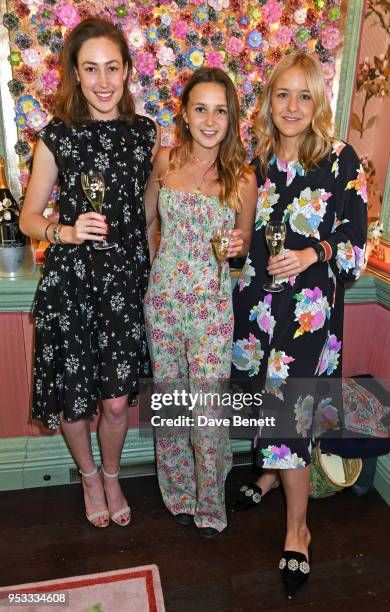 Tatiana Mountbatten, Daisy Jenks and Hermione Underwood attend the launch of BeeBazaar.co.uk supported by Perrier-Jouet at Annabel's on May 1, 2018...