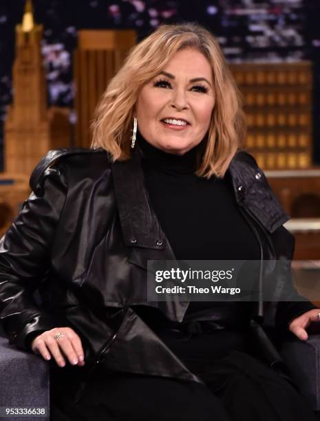 Roseanne Barr Visits "The Tonight Show Starring Jimmy Fallon" on April 30, 2018 in New York City.