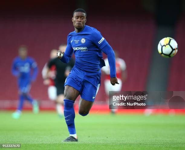 Marc Guehi of Chelsea U18 during FA Youth Cup Final 2nd Leg match between Arsenal U18 against Chelsea U18 at Emirates stadium, London England on 30...