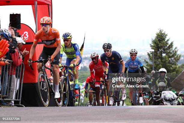 Floris Gerts of the Netherlands and Team Roompot - Nederlandse Loterij / Aaron Gate of New Zealand and Team Aqua Blue Sport / Daniel Teklehaymanot of...