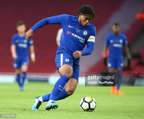 Reece James of Chelsea U18 during FA Youth Cup Final 2nd Leg match between Arsenal U18 against Chelsea U18 at Emirates stadium, London England on 30...