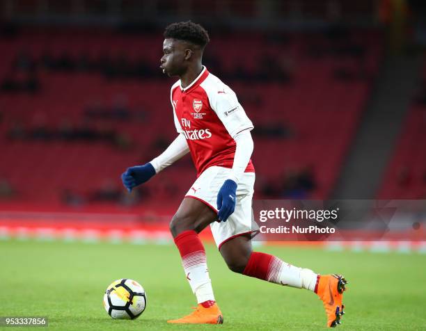 Xavier Amaechi of Arsenal U18 during FA Youth Cup Final 2nd Leg match between Arsenal U18 against Chelsea U18 at Emirates stadium, London England on...