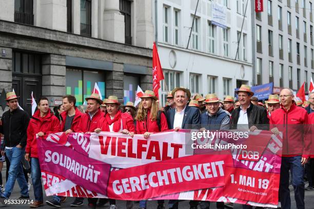 Several thousands followed the invitation of the trade unions such as IG Metall, Verdi, GEW and others to protest at the international worker's day...