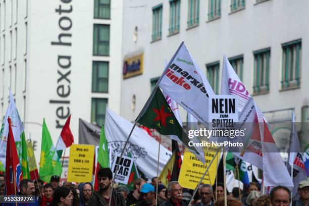 Several thousands followed the invitation of the trade unions such as IG Metall, Verdi, GEW and others to protest at the international worker's day...