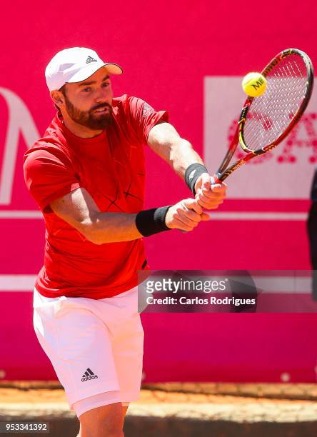 Bjorn Fratangelo from United States of America in action during the match between Roberto Carballes Baena from Spain and Bjorn Fratangelo from United...
