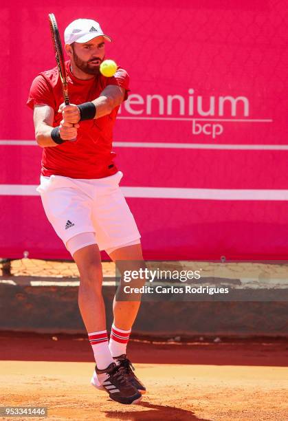 Bjorn Fratangelo from United States of America in action during the match between Roberto Carballes Baena from Spain and Bjorn Fratangelo from United...