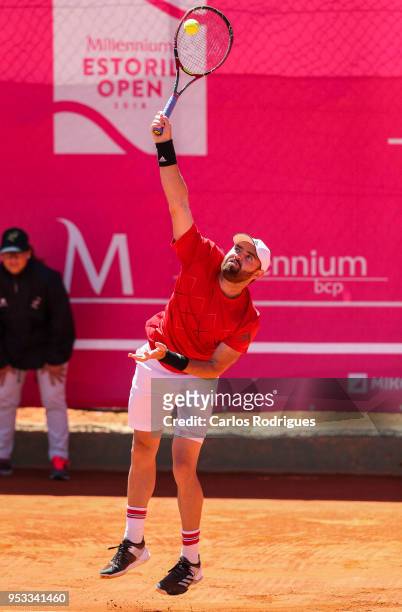 Bjorn Fratangelo from United States of America in action during the match between Roberto Carballes Baena from Spain and Bjorn Fratangelo from United...