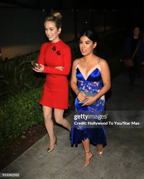 Kelley Jakle and Chrissie Fit are seen on April 30, 2018 in Los Angeles, California.