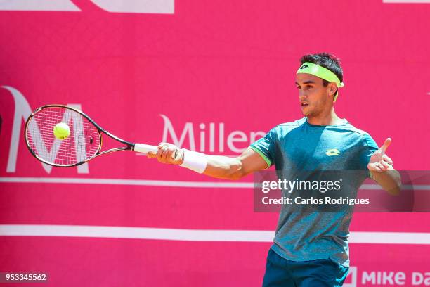 Nicolas Kicker from Argentina in action during the match between Tim Smyczek from United States of America and Nicolas Kicker from Argentina for...