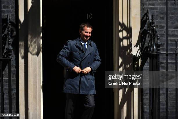 Secretary of State for Health and Social Care, Jeremy Hunt leaves Downing Street after the first cabinet meeting following the Re-Shuffle, London on...