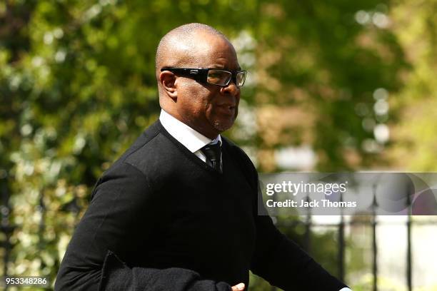 Paul Canoville arrives at St Luke's & Christ Church ahead of the memorial for Ray Wilkins on May 1, 2018 in London, England.