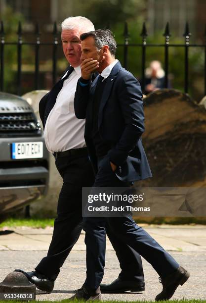 Gianfranco Zola arrives at St Luke's & Christ Church ahead of the memorial for Ray Wilkins on May 1, 2018 in London, England.