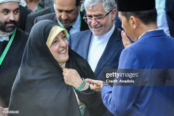 Vice President of Iran for Women and Family Affairs. Masoumeh Ebtekar chat with Indonesian President Joko Widodo during the High Level Consultation...