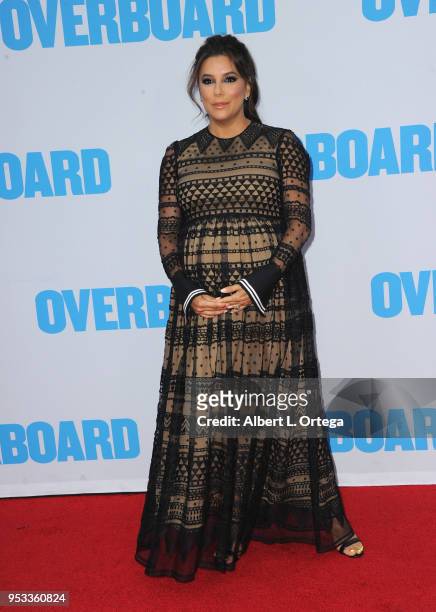 Actress Eva Longoria arrives for the Premiere Of Lionsgate And Pantelion Film's "Overboard" held at Regency Village Theatre on April 30, 2018 in...
