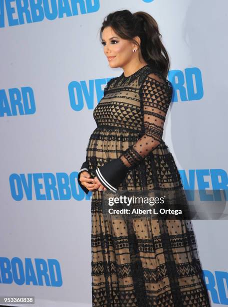 Actress Eva Longoria arrives for the Premiere Of Lionsgate And Pantelion Film's "Overboard" held at Regency Village Theatre on April 30, 2018 in...