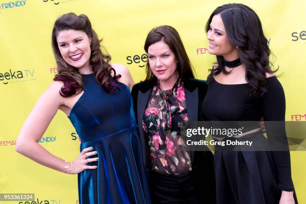 Taylor C. Baker, Kira Reed Lorsch and Chelsea Alana Rivera attend the 'Female Friendly' Screening at The Three Clubs Hollywood Launching Now on April...