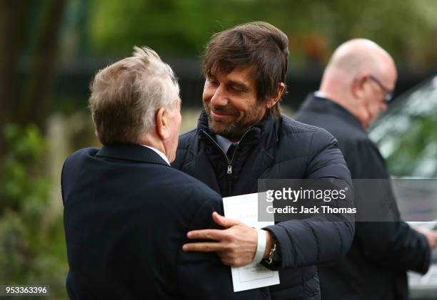 Chelsea Manager, Antonio Conte leaves St Luke's & Christ Church after the memorial held for Ray Wilkins on May 1, 2018 in London, England.