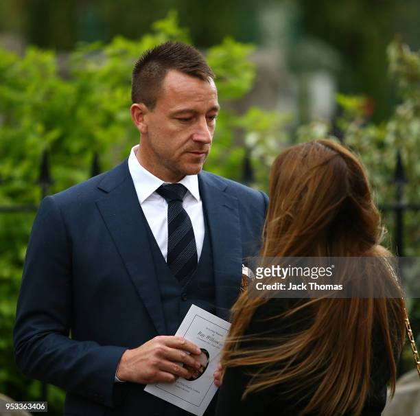 John Terry and wife Toni Terry leave St Luke's & Christ Church after the memorial held for Ray Wilkins on May 1, 2018 in London, England.