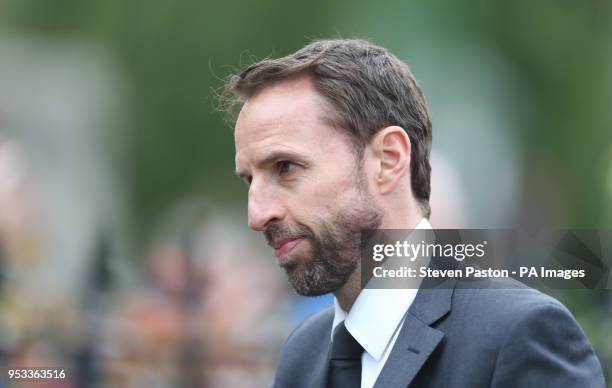 Gareth Southgate outside St Luke's and Christ Church, London, where the memorial service for former Chelsea player Ray Wilkins is being held....