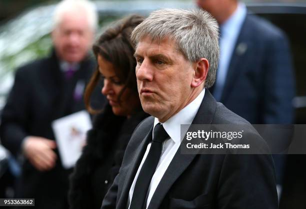 Peter Beardsley leaves St Luke's & Christ Church after the memorial held for Ray Wilkins on May 1, 2018 in London, England.