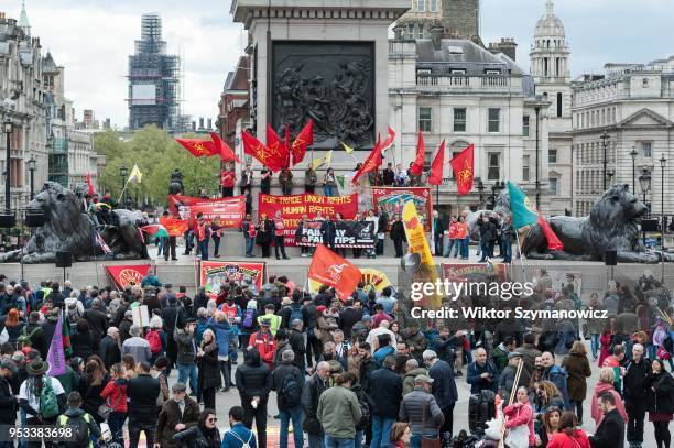 Workers and trade unions' activists from Britain and around the world gathered in Trafalgar Square in London to mark International Workers Day, also...