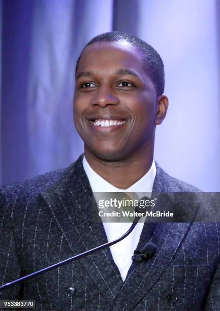 Leslie Odom Jr. Attends the 2018 Tony Awards Nominations Announcement at The New York Public Library for the Performing Arts on May 1, 2018 in New...