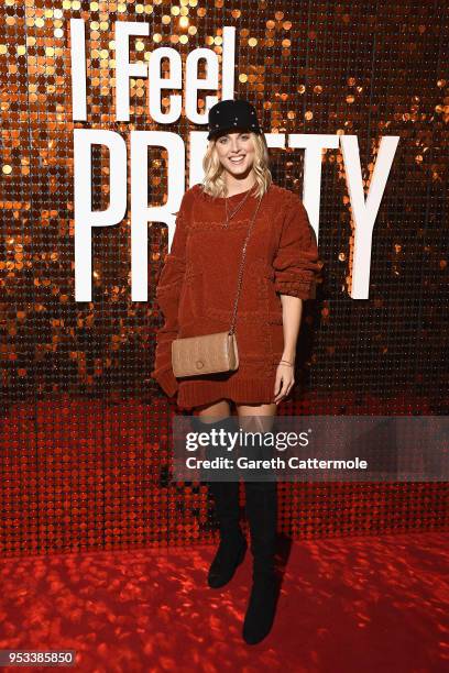 Ashley James attends a special screening of 'I Feel Pretty' at Picturehouse Central on May 1, 2018 in London, England.