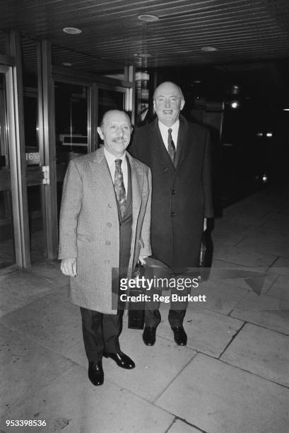 Scottish caterer and hotelier Charles Forte and British Conservative Party politician Peter Thorneycroft , UK, 25th November 1971.