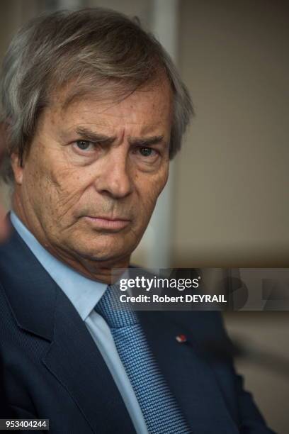 Vincent Bolloré président-directeur général du groupe Bolloré et président des conseils de surveillance de Vivendi et du groupe Canal +, le 2 avril...