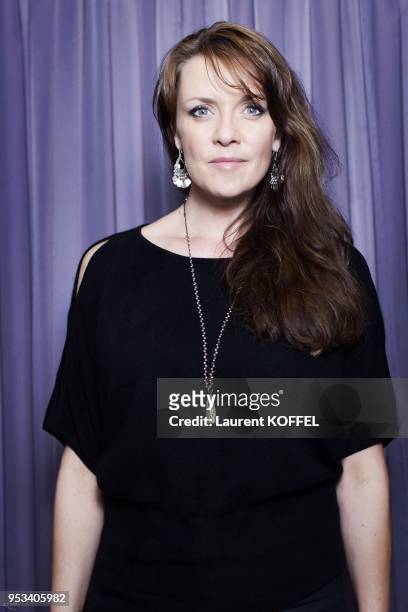 Amanda Tapping session portrait at 'Hotel du Louvre' on october 11, 2012 in Paris, France.