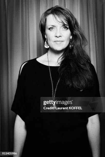 Amanda Tapping session portrait at 'Hotel du Louvre' on october 11, 2012 in Paris, France.