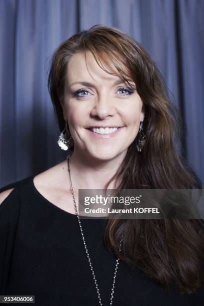 Amanda Tapping session portrait at 'Hotel du Louvre' on october 11, 2012 in Paris, France.