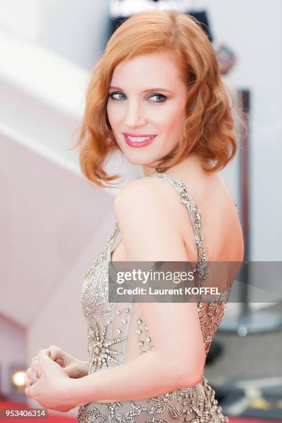 Jessica Chastain attends the 'Money Monster' premiere during the 69th annual Cannes Film Festival at the Palais des Festivals on May 12, 2016 in...