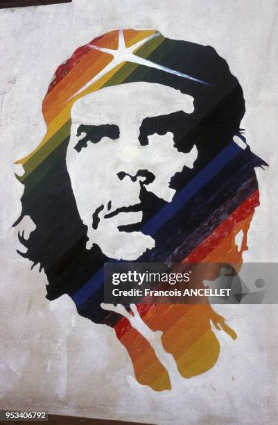 Portrait de Che Guevara sur un mur à la Havane, Cuba.