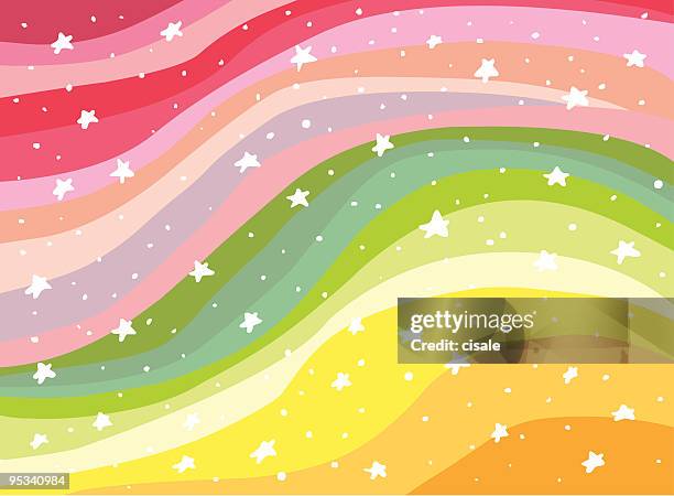 stockillustraties, clipart, cartoons en iconen met colorful background rainbow illustration - launches the imagine project to celebrate the 25th anniversary of the rights of a child