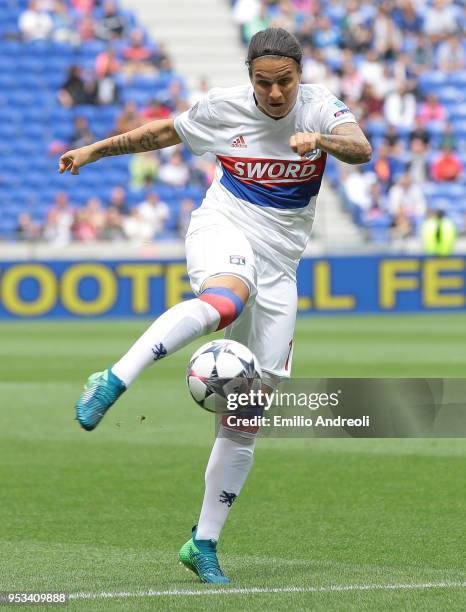 Dzsenifer Marozsan of Olympique Lyonnais kicks the ball during the UEFA Women's Champions League, Semi Final Second Leg match between Olympique...