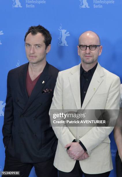 Jude Law, Steven Soderbergh for the movie "Side Effects" during the 63rd Berlinale International Film Festival on February 12, 2013 in Berlin,...