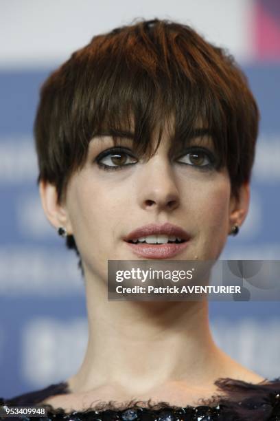 Anne Hathaway attends 'Miserables' press conference during the 63rd Berlinale International Film Festival on February 09, 2013 in Berlin, Germany.