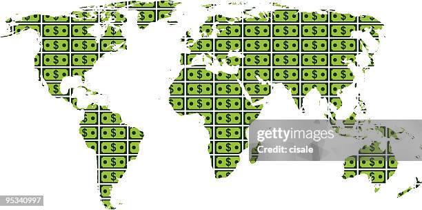 world dollar map - market retail space stock illustrations