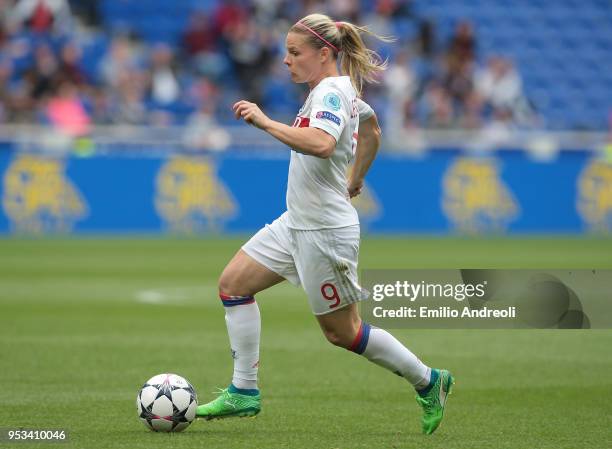 Eugenie Le Sommer of Olympique Lyonnais in action during the UEFA Women's Champions League, Semi Final Second Leg match between Olympique Lyonnais...