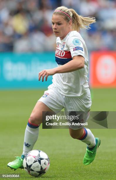 Eugenie Le Sommer of Olympique Lyonnais in action during the UEFA Women's Champions League, Semi Final Second Leg match between Olympique Lyonnais...