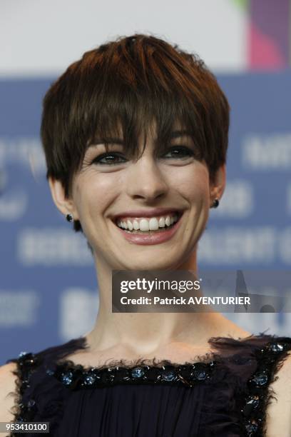 Anne Hathaway attends 'Miserables' press conference during the 63rd Berlinale International Film Festival on February 09, 2013 in Berlin, Germany.