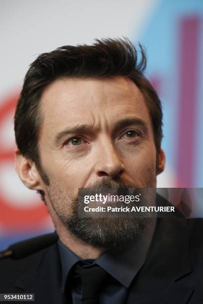 Hugh Jackman attends 'Miserables' press conference during the 63rd Berlinale International Film Festival on February 09, 2013 in Berlin, Germany.