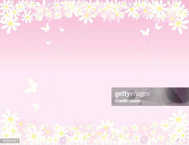 spring background - pink daisy stock illustrations