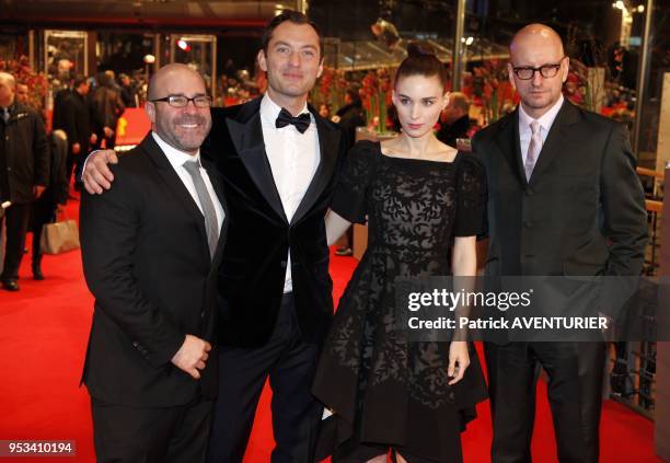 Jude Law and Rooney Mara attend 'Side Effects' premiere during the 63rd Berlinale International Film Festival on February 12, 2013 in Berlin, Germany.