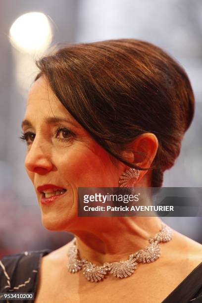 Paulina Garcia with jewellery of Tesiro attends 'Gloria' premiere during the 63rd Berlinale International Film Festival on February 10, 2013 in...
