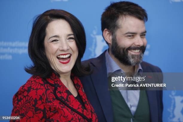 Paulina Garcia and director Sebastian Lelio attend the ''Gloria' press conference during the 63rd Berlinale International Film Festival at the Grand...