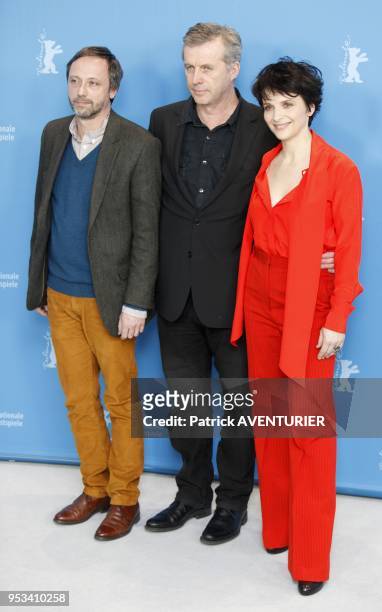 Bruno Dumont ,Juliette Binoche, Jean-Luc Vincent for the movie "Camille Claudel 1915" during the 63rd Berlinale International Film Festival on...